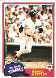 1981 Topps Baseball Cards      365     Graig Nettles